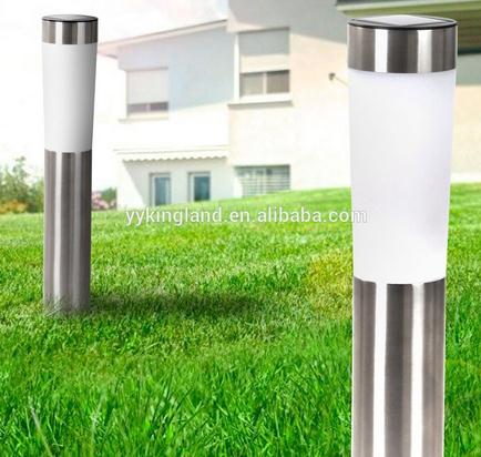 KINGLAND Solar Lights Outdoor Solar Bollard Lights, Outdoor Pathway Lights Stainless Steel Waterproof Landscape Lighting for Gar