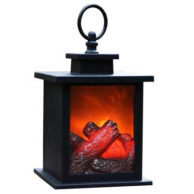 Kingland Fireplace Led Burning Effect Lantern Light Lamp Durable For Garden Lawn Bedroom